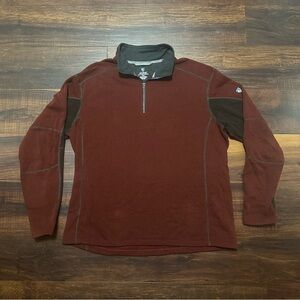 Kuhl Men's Quarter Zip Sweater in Maroon and Black